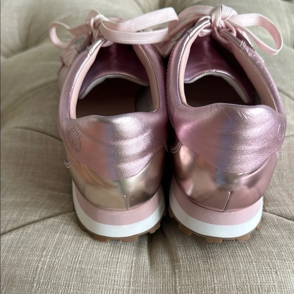 Tory Sport Pink Metallic Sneakers with White Soles